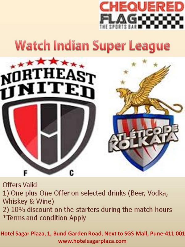 sagarplazapune's tweet photo. Watch #ISL2014 matches at #chequeredflag #sportsbar. Get special offers during match hours @punekar @hashpune http://t.co/D3EtkNFLub