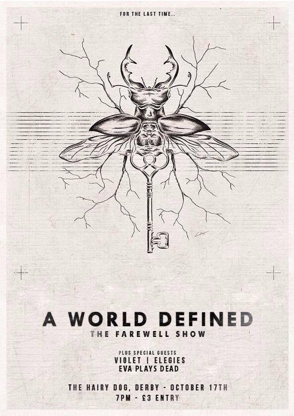 Tomorrow night @ The Hairy Dog, Derby 
Doors 7PM £3 OTD
<a href="/EvaPlaysDead/">Eva Plays Dead</a> <a href="/weare_violet/">Violet</a> @ELEGIES_UK 

LAST SHOW EVER!