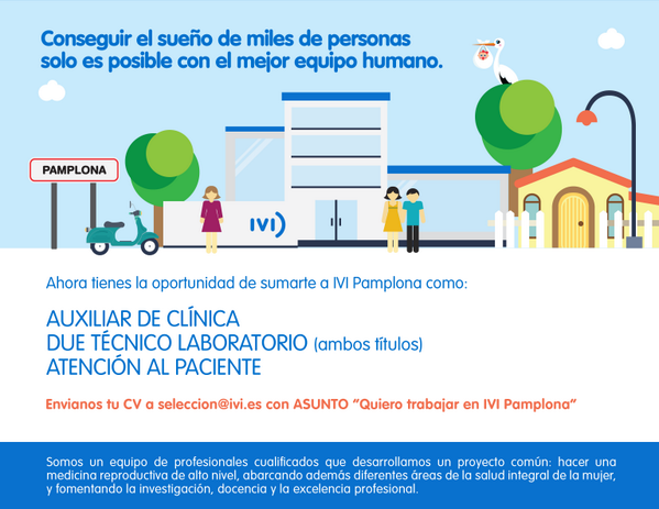 IVIclinics's tweet photo. ¿Te gustaría ayudar a cumplir el sueño de miles de parejas? Buscamos profesionales en Pamplona. http://t.co/RTjtYjfhFN