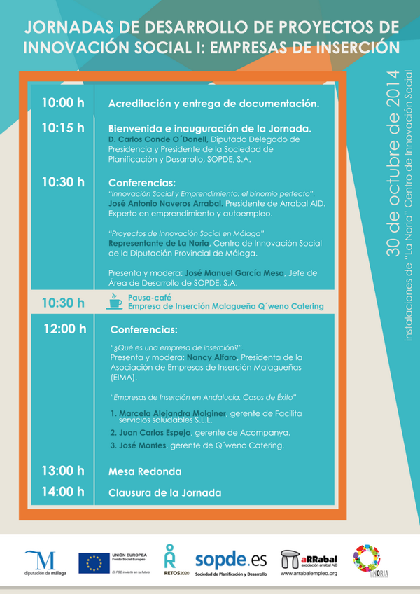 Proyectos Innovación Social: #EmpresasdeInserción 30 Oct. 2014 en <a href="/lanoria_mlg/">La Noria</a> Apúntate: sopde.es/inscripcion/