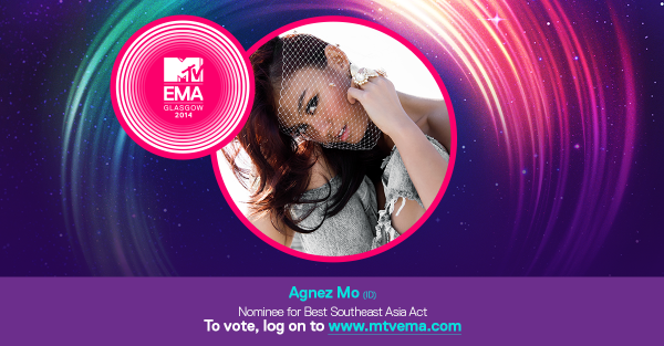 mtvasia's tweet photo. Vote for Indonesia's @agnezmo for Best Southeast Asia Act at the 2014 #MTVEMA here: http://t.co/50GUsCy159! http://t.co/BAgcBILUZp
