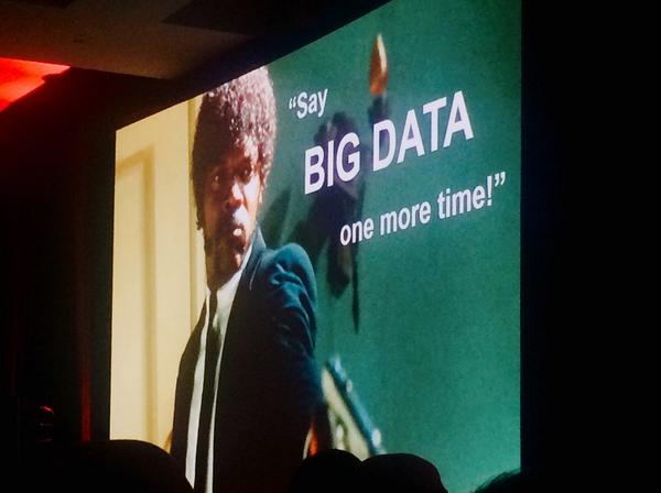 ALThieullent's tweet photo. ... and I will lay my vengeance upon thee .. #Strataconf #HadoopWorld going all Pulp Fiction on us http://t.co/pObu6GCdUp