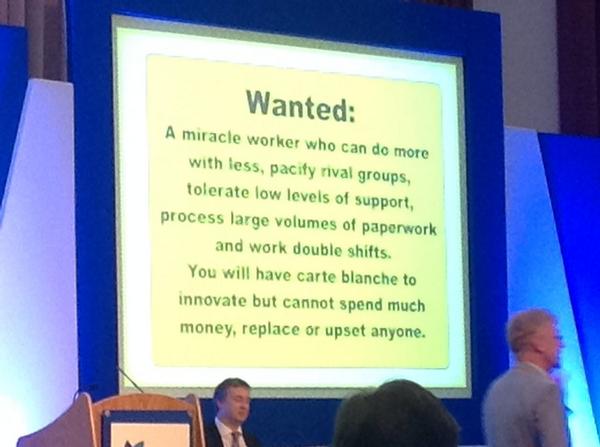 SusanYoung_'s tweet photo. Read this, one of Sir John Jones' slides #NAHT2014 http://t.co/kr7xNDa5ki