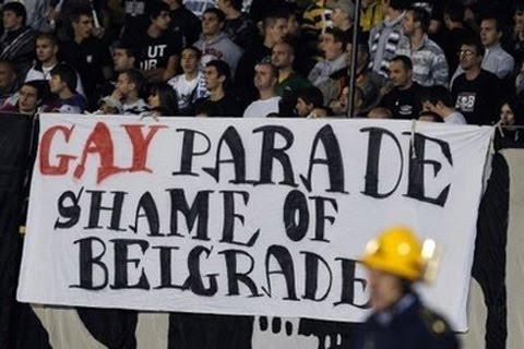 EniJuca's tweet photo. If #football fans represent a country's political views, what does this say about #Serbia? #SerbiaAlbaniaTheTRUTH http://t.co/4R405PEQth