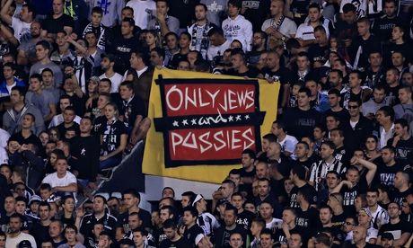 EniJuca's tweet photo. If #football fans represent a country's political views, what does this say about #Serbia? #SerbiaAlbaniaTheTRUTH http://t.co/4R405PEQth