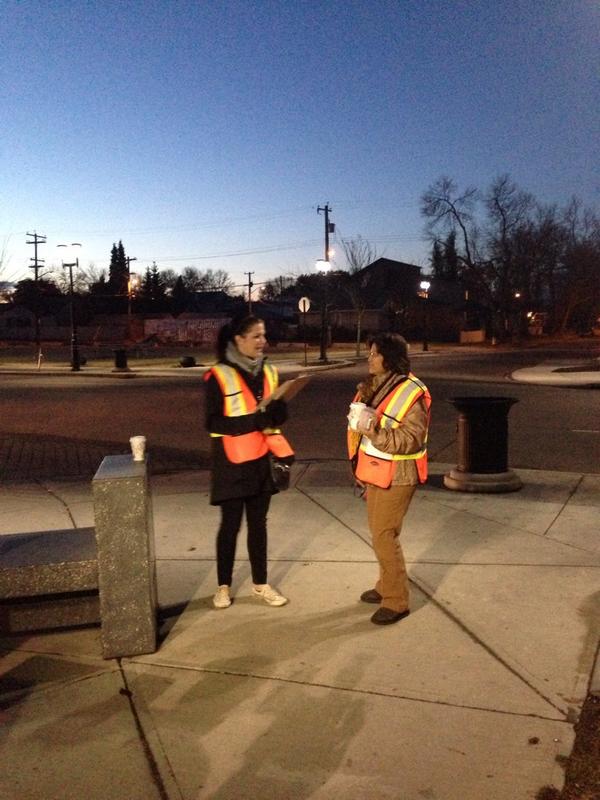 HomewardTrust's tweet photo. Volunteers heading out to enumerate along LRT line. Thx @yegtransit for participating! #yegcount #ABCount http://t.co/x3yv7mXLng