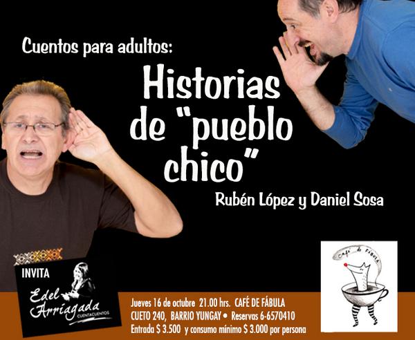 cafedefabula's tweet photo. Cuentos adultos con los argentinos Rubén López y Daniel Sosa a las 21:00hrs.
#juevesapata #barrioyungay http://t.co/PmYtB6i5bo