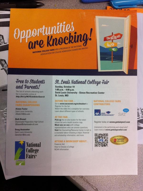 yearbookit's tweet photo. Students! Go to the college fair Sunday! http://t.co/0CTdvdXDiZ