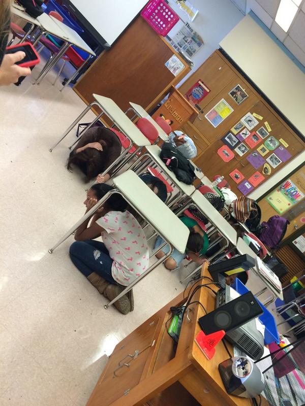 Freedom High School participated in the #GreatShakeOut drill