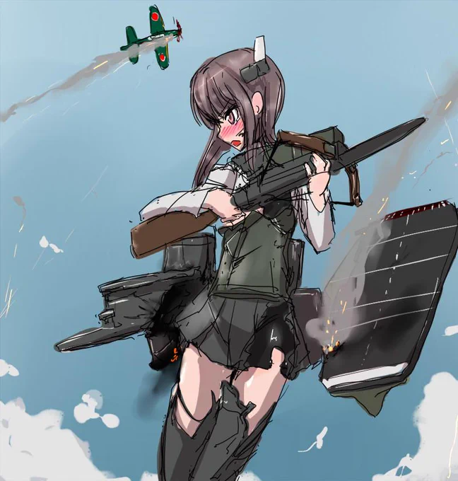 中破しても戦ってくれる大鳳ちゃん。 #艦これ版深夜の真剣お絵描き60分一本勝負 