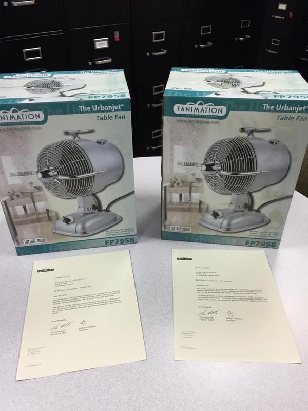 reslightingmag's tweet photo. Why @fanimation rocks: they're sending Urbanjet table fans to @FLGovScott and @CharlieCrist in response to #fangate. http://t.co/jQCsAAeYNE