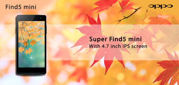 OPPOIndia's tweet photo. The Super #Find5Mini has a 4.7 inch IPS screen giving you a vivid display experience! http://t.co/a2rneQAM1M