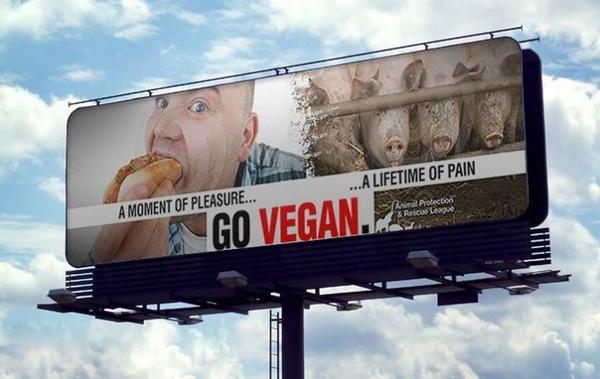 Jemsky_x's tweet photo. Love this idea!! #BillBoardEffect #Vegan4Life #veganhour #veganism #veganismisthefuture #vegan #SpeakUp #animals http://t.co/YHpktwcXV2