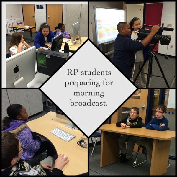 These students arrive 30 minutes early everyday to prepare for the daily, morning broadcast. #JCPS