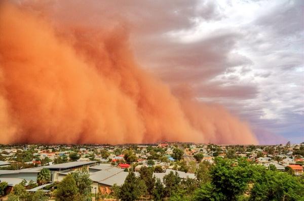 tWeatherSA's tweet photo. PHOTO: Great picture of #duststorm wall as it moves in over #Bloemfontein. http://t.co/cP8VBrOhJ9