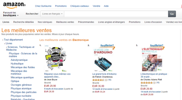 SerialMakers's tweet image. Et les 3 meilleures ventes Amazon en électronique sont... cc @Eyrolles