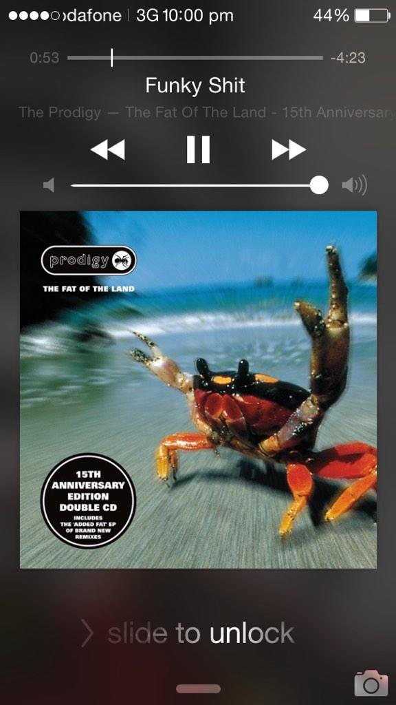 theRoverine's tweet photo. Perfecto evenings = #Prodigy 
Fat of the fckn land http://t.co/9vDsr9TjCW