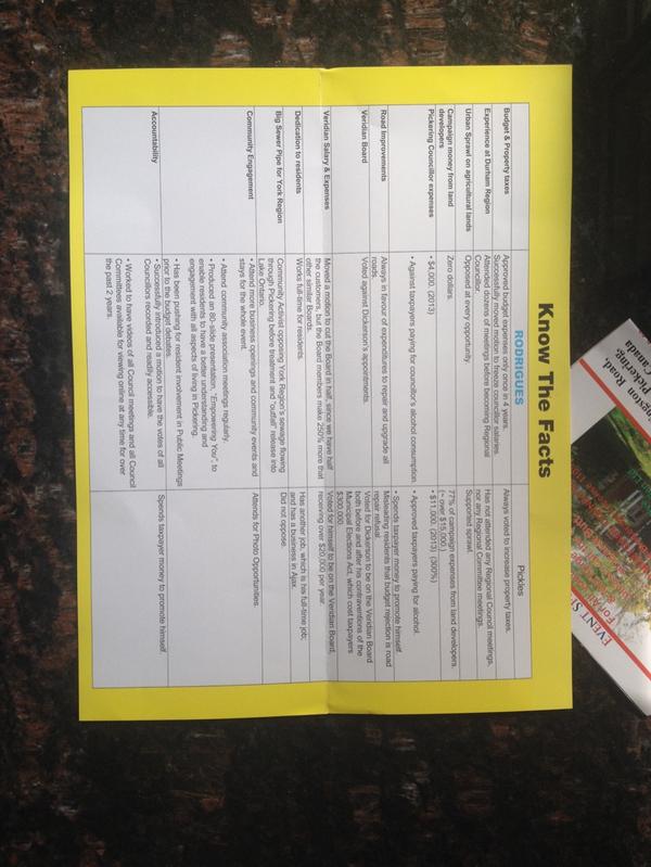 icumming1's tweet photo. Peter Rodrigues "Know the Facts"    Regional Councillor Ward 3
Check it out. http://t.co/cNu6WJXprt