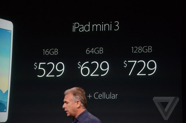 Цены на iPad Mini 3 Wi-Fi+Cellular.