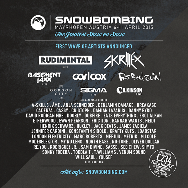 Snowbombing's tweet photo. Our first avalanche of acts for SB15 is revealed...RT and Follow to win 2x SB15 4* Packages!
 
http://t.co/zwPg5gdEi0 http://t.co/C2QzL62RtL