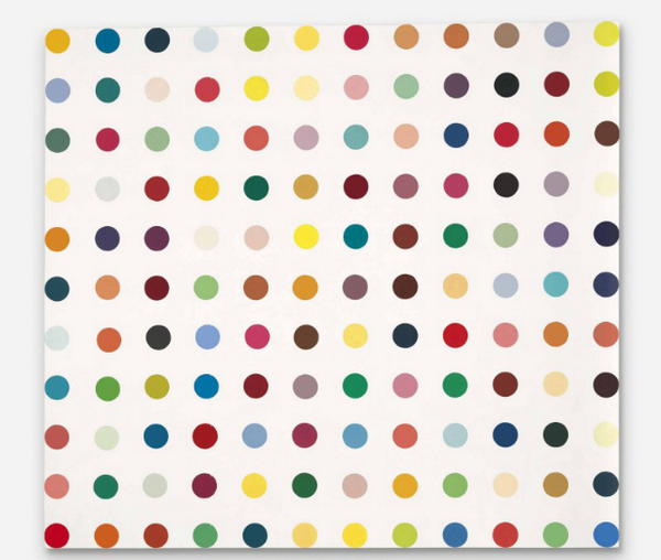 Bids on a #DamienHirst spot painting settle inside estimate for a final price of £782,500 <a href="/ChristiesInc/">Christie's</a>