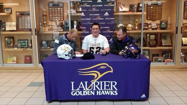 SSTCANADA's tweet photo. Congrats to @jd_richardson77 on signing with @LaurierFootball #Dawgmode #SSTFootball http://t.co/P0RKAtfUsm