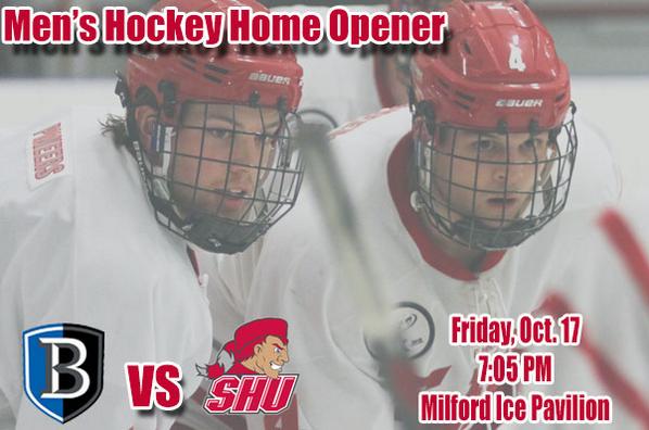 Men's Hockey Hosts Bentley For Home Opener Tomorrow Night sacredheartpioneers.com/sports/m-hocke…