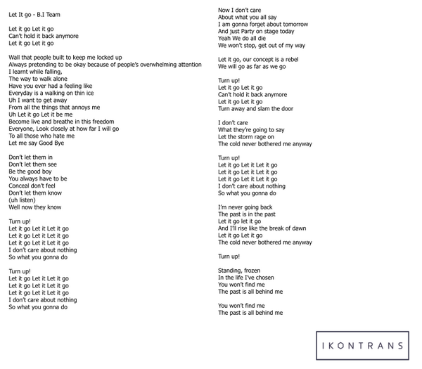 Let it go lyrics