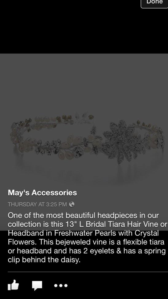 May_Accessories's tweet image. Order this beautiful bridal or special occasion headpiece with pearls.