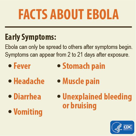 CDCgov's tweet image. #Ebola Fact:  A person infected with #Ebola is not contagious until symptoms appear. 1.usa.gov/1tNxn9D
