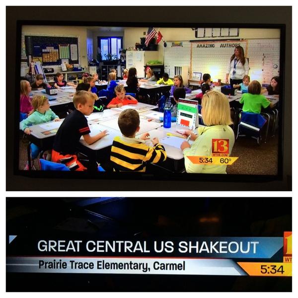 PrairieTrace1's tweet photo. PTE was featured on @WTHRcom for the Great Central US Shakeout. #ShakeOut2014 http://t.co/F6AIe04hQX