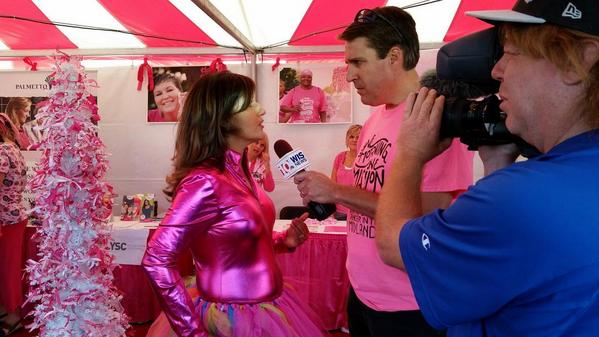 wis10's tweet photo. Thanks to @BVasudeva for sharing her #BreastCancer journey w/us at the #SCStateFair's #PinkFair! #WalkRaceforLife2014 http://t.co/gqpBea2bly