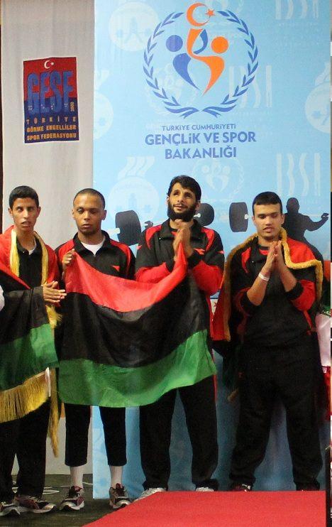 paralympicLy's tweet photo. صورة لابطال القوى البدنية للمنتخب الليبي للكفيف والذي حصد اليوم ميداليتين ذهبيتين في بطولة العالم في تركيا #أنا_ليبيا http://t.co/UckdgUHxVo
