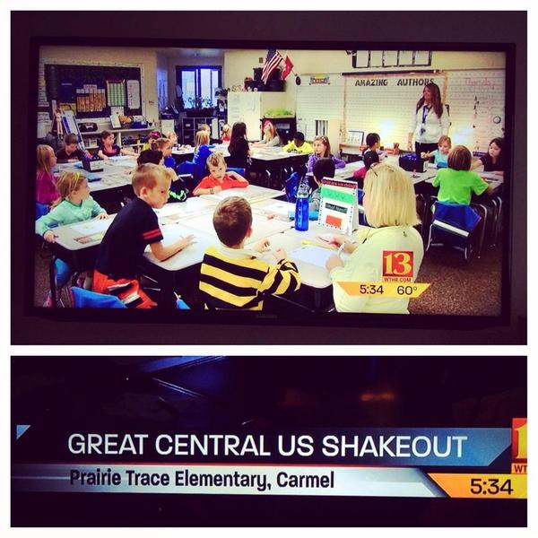 1stGradeFriends's tweet photo. @WTHRcom stopped by our classroom this morning as we participated in #ShakeOut2014! http://t.co/fI4RRDCqgK
