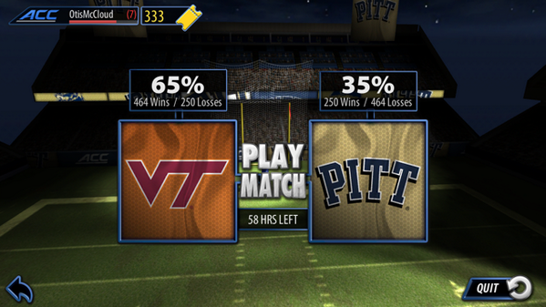 ACCFootball's tweet photo. Game on, highest score tonite in #VTvsPitt rivalry mode wins #ACC hat & tshirt. Screenshot score & tweet w/ #PlayACC http://t.co/b8GoIPz1fK