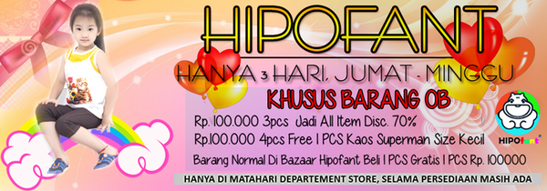hipofant's tweet photo. HIPOfant SALE
(Jumat - Minggu)

Barang OB :
All Item Disc. 70%
Rp.100.000 4pcs Free 1Pcs Kaos Superman Size Kecil http://t.co/Grru7QXK3Z