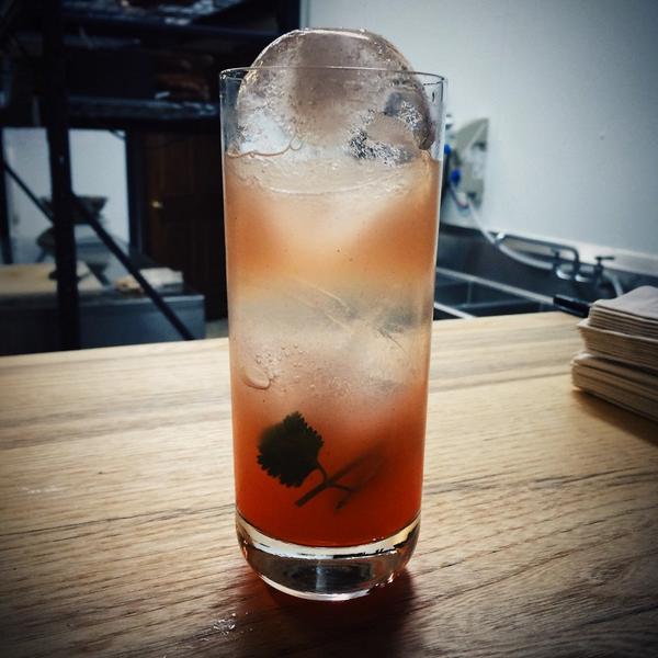 oakandalley's tweet photo. Peaches and Herb: Los Nahuales Mezcal, Peach jalapeño shrub, lime, red pepper, cilantro. http://t.co/3GpzCyfTAa