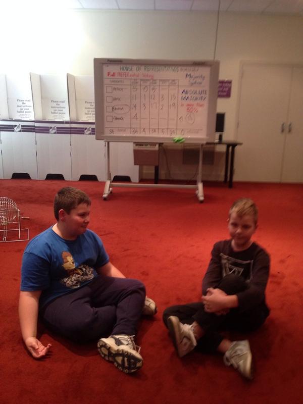 SJSyr62014's tweet photo. Mr Banana aka Josh Beattie wins the mock election. #closecall #3counts #s3can2014 http://t.co/zJHMdGWFNt