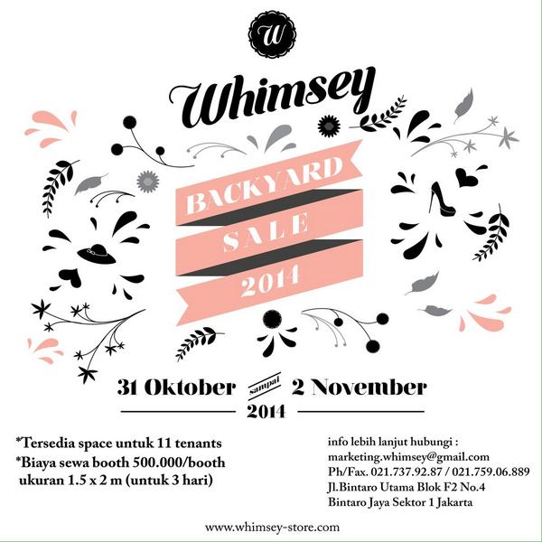 Yuk jual preloved stuffs,fashion apparel &amp; accesories,arts &amp; crafts di <a href="/whimseystore/">Whimsey Store</a> backyard sale cc: <a href="/Kicaubintaro/">Kicau Bintaro</a>