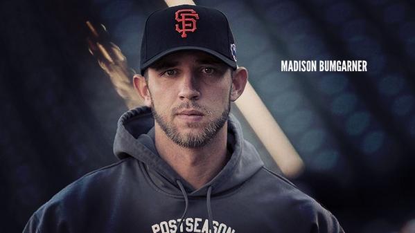 Iamthejoe's tweet photo. Well done! RT @SFGiantsFans: Your 2014 NLCS MVP, Madison Bumgarner. #SFGiants http://t.co/bXvs1YsUTi