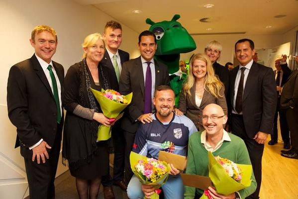 StGeorgeBank's tweet photo. Celebrating official opening of our Darlinghurst branch yest. ft CEO George Frazis, Staff, Community Leaders &amp; Happy http://t.co/QXR8IgqrEm