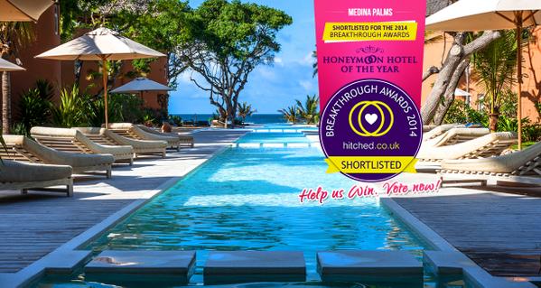 Help us win new honeymoon hotel of the year.Click here hitched.co.uk/HBA/vote/.  to vote!Voting closes on Nov 07th.