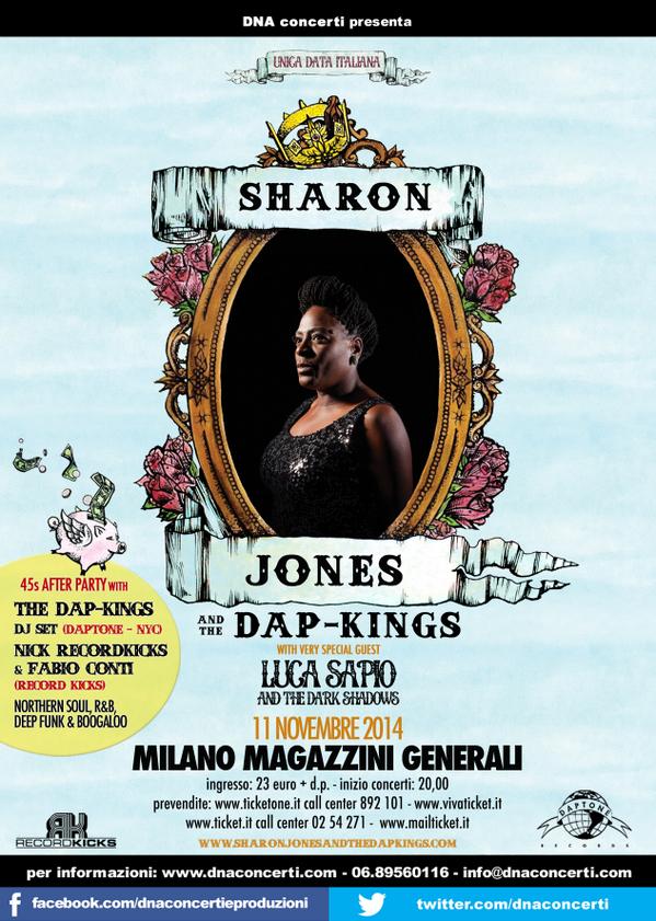 RecordKicks's tweet photo. @sharonjones a Milano!! @The_DapKings @DaptoneRecords @dnaconcerti @MagGenerali http://t.co/YixiqOiDxR #wewantsharon http://t.co/pEY9XEEXsa