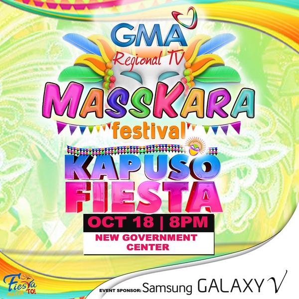 GMARegionalTV's tweet photo. Makisaya at maki-party kasama ang #SamsungGalaxyV sa #LevelUpNa Kapuso Fiesta ng MassKara Festival sa Bacolod City! http://t.co/9duU12DGI7