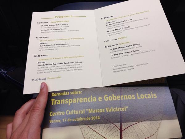 Jornada dTransparencia y Gobierno Local q organiza <a href="/depourense/">depourense</a> .El próximo 10 de diciembre entra en vigor <a href="/GPPopular/">Grupo Popular Congreso</a>