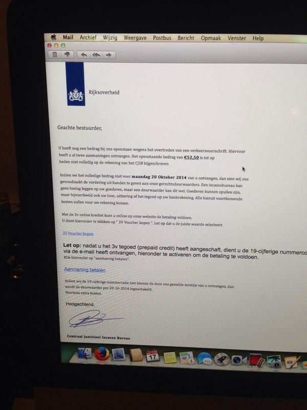 CinWR1's tweet photo. #CJIB niet betalen, #oplichters, goeiemorgen http://t.co/Mu7a2YebY6