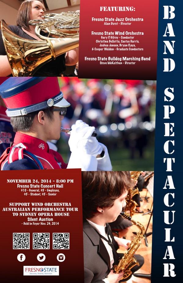FresnoStateWO's tweet photo. Nov 25 at the @Fresno_State concert hall. Silent auction to send band to #FSWOAustralia2015 http://t.co/ORESzU9gSS