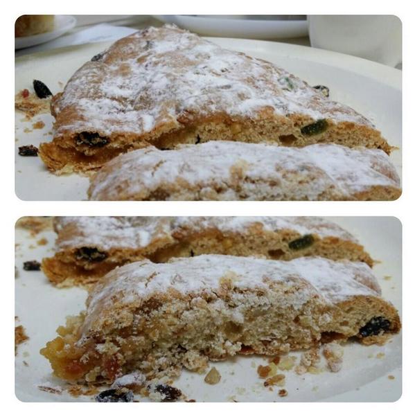 razlaudan's tweet image. Our OJT's Final Recipe Presentation.. Her version of #StollenBread  #TresCapaDulceTarta Cake. #Merienda