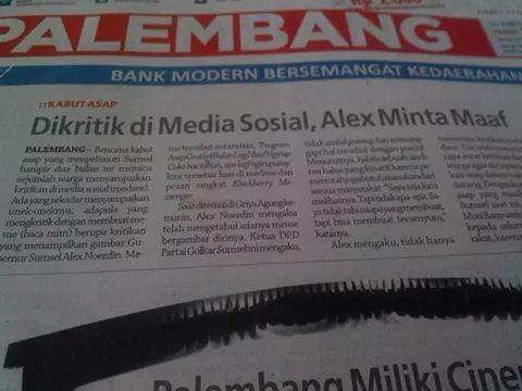 YTH Bpk <a href="/alexnoerdin/">Alex Noerdin</a> maaf saja tak cukup yg dibutuhkan tindakan tegas thd korporasi pembakar lahan. #PLGmenolakasap