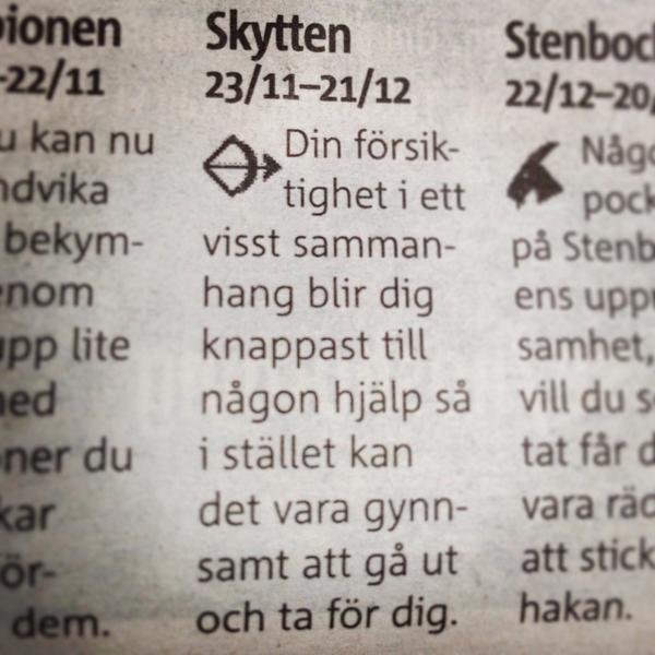fogelqvitter's tweet photo. Världen, var varnad. #skytten http://t.co/cF4D8s9dnq